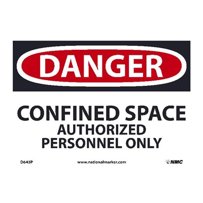 7x10 Confined Space Authorized Personnel Only - Vinyl Danger Sign