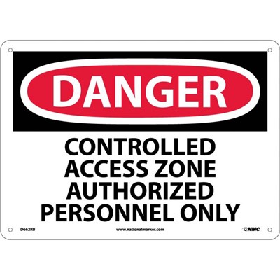 10x14 Controlled Access Zone Authorized Personnel Only Plastic Danger Sign