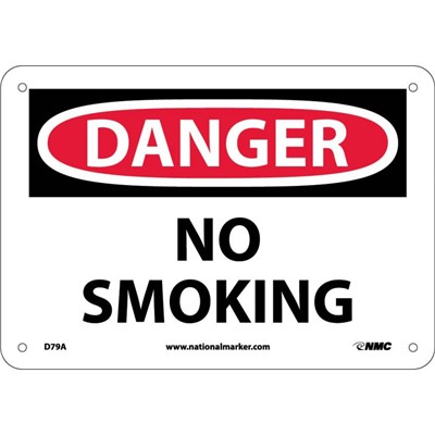 NMC 7"x10" NO SMOKING - Aluminum Danger Sign