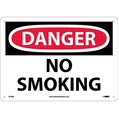 NMC 10"x14" NO SMOKING - Aluminum Danger Sign