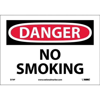 NMC 7"x10" NO SMOKING - Vinyl Danger Sign
