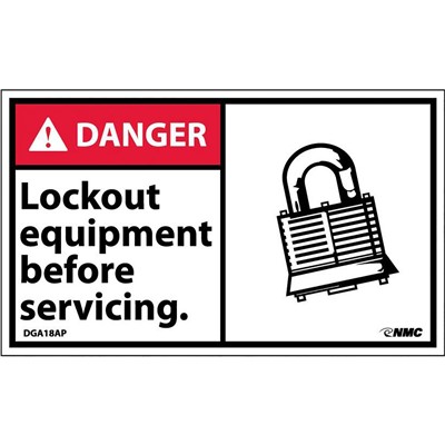 Sign 3x5 PS Lock Out Equipment Before - SIG-DGA18AP