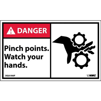 Sign 3x5 PS Pinch Points Watch Your - SIG-DGA19AP