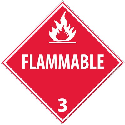 NMC Flammable 3 10.75" Plastic DOT Placard DL158R