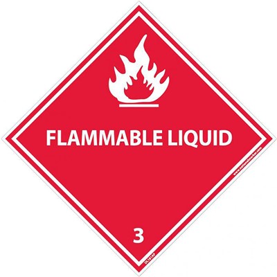 Label 4x4 PS Vinyl Flammable Liquid 3 - SIG-DL161AP