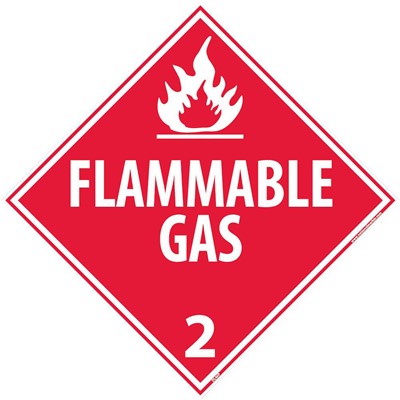 Flammable Gas 2 DOT Placard Safety Sign