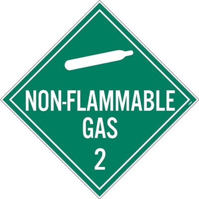 Non-Flammable Gas 2 DOT Placard Vinyl Safety Sign