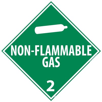 Non-Flammable Gas 2 DOT Placard Plastic Safety Sign