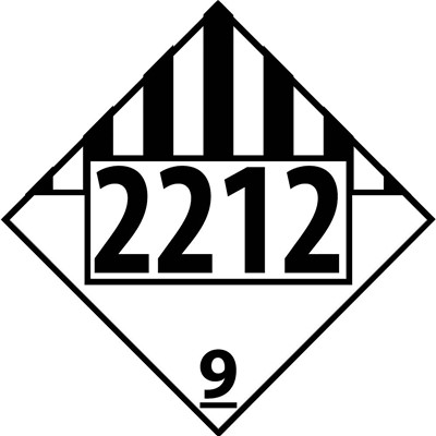 2212 Class 9 DOT Placard Plastic Safety Sign