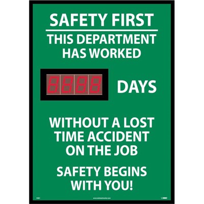Digital Scoreboard - Safety First This Department Has Worked DSB1