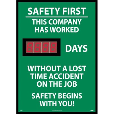 Digital Scoreboard - Safety First This Company Has Worked DSB2