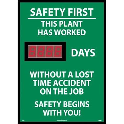 Digital Scoreboard - Safety First This Plant Has Worked DSB3