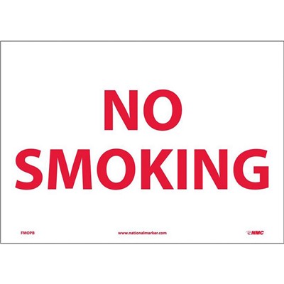 10x14 Pressure-Sensitive Vinyl No Smoking Sign - FMOPB