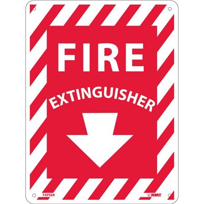 NMC 12"x9" Fire Extinguisher Safety Sign with Corner Holes FXPSER