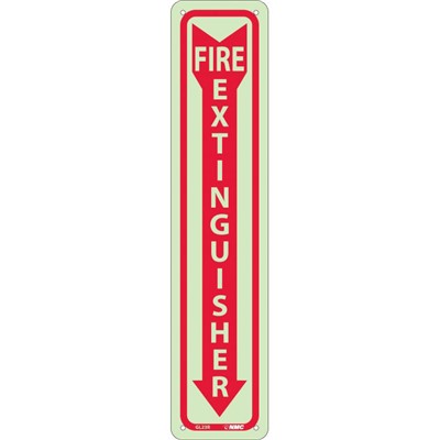 Sign 18x4 RP Glow Fire Extinguisher - SIG-GL23R