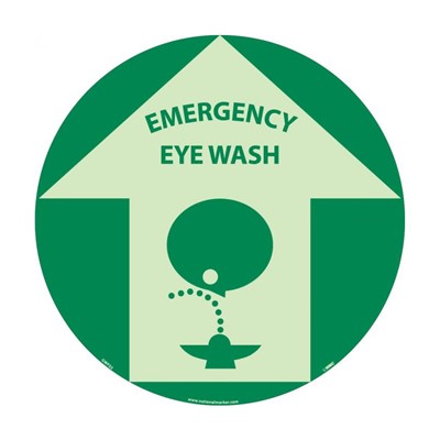 Glow Walk-On Floor Sign - Emergency Eye Wash GWFS5