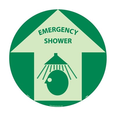 Glow Walk-On Floor Sign - Emergency Shower GWFS8