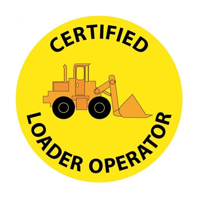 Certified Loader Operator Hard Hat Sticker