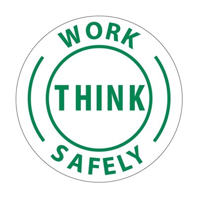 Work Think Safely Hard Hat Sticker
