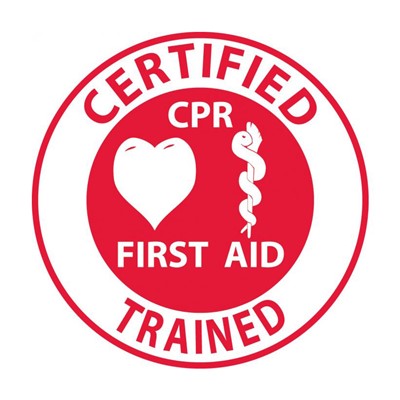 Certified CPR First Aid Trained Hard Hat Sticker