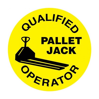 Qualified Pallet Jack Operator Hard Hat Sticker