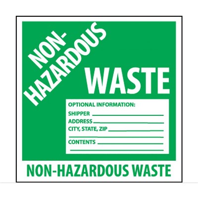 Label 6x6 Non-Hazardous Waste - SIG-HW5SL100