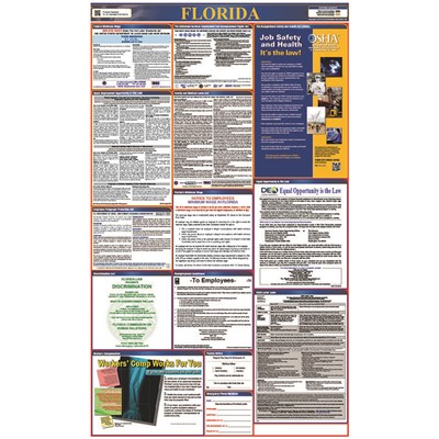 Laminated 40"x24" Florida Labor Law Poster LLP-FL