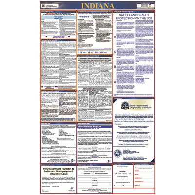 Laminated 40"x24" Indiana Labor Law Poster LLP-IN