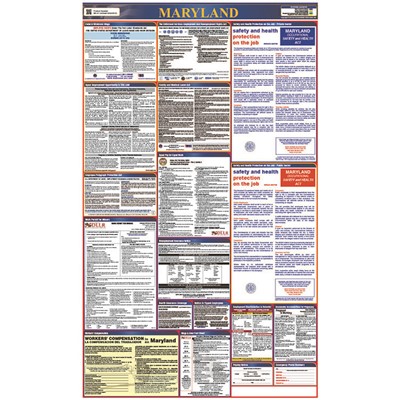 Laminated 40"x24" Maryland Labor Law Poster LLP-MD