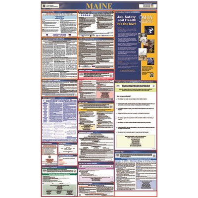 Laminated 40"x24" Maine Labor Law Poster LLP-ME