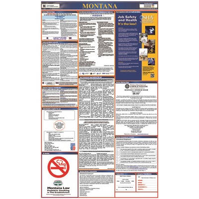 Laminated 40"x24" Montana Labor Law Poster LLP-MT
