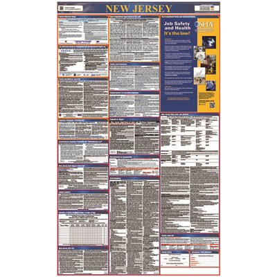 Laminated 40"x24" New Jersey Labor Law Poster LLP-NJ
