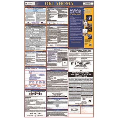 Laminated 40"x24" Oklahoma Labor Law Poster LLP-OK