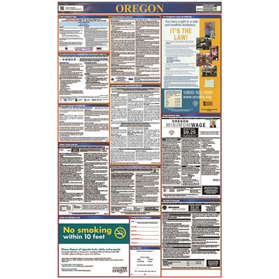 Laminated 40"x24" Oregon Labor Law Poster LLP-OR
