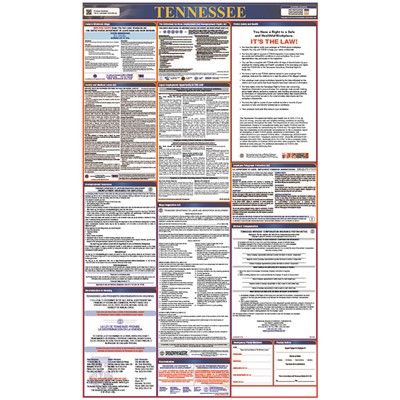 Laminated 40"x24" Tennessee Labor Law Poster LLP-TN