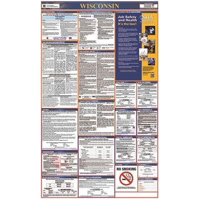 Laminated 40"x24" Wisconsin Labor Law Poster LLP-WI