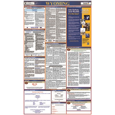 Laminated 40"x24" Wyoming Labor Law Poster LLP-WY