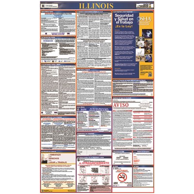 Laminated 40"x24" Illinois Labor Law Poster in Spanish LLPS-IL