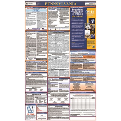 Laminated 40"x24" Pennsylvania Labor Law Poster in Spanish LLPS-PA