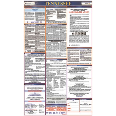 Laminated 40"x24" Tennessee Labor Law Poster in Spanish LLPS-TN