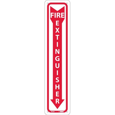 NMC 18"x4" Fire Extinguisher Safety Sign with Corner Holes