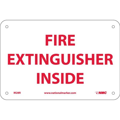 NMC 6"x9" Fire Extinguisher Inside Safety Sign with Corner Holes