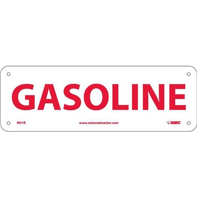4x12 Rigid Plastic Gasoline  Sign - M51R