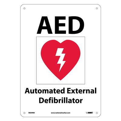 AED Automated External Defibrillator First Aid Sign M609RB