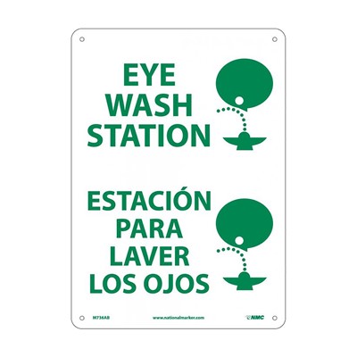 Eye Wash Station Bilingual Safety Sign M736RB