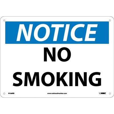 NMC 10"x14" No Smoking - Rigid Plastic Back Notice Sign
