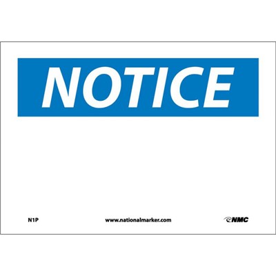 NMC 7"x10" Adhesive Back Blank Notice Sign