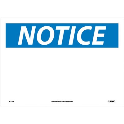 NMC 10"x14" Adhesive Back Blank Notice Sign