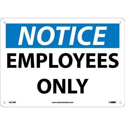 Sign 10x14 RP Employees only - SIG-N215RB