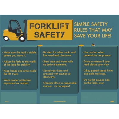 Forklift Safety Laminated Poster PST111
